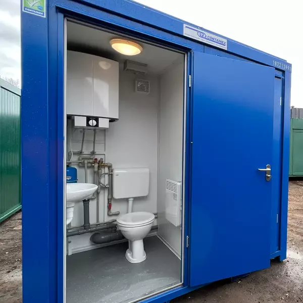 No 855 NEW 1 Toilet & 1 Shower Block 8x5 Ft Portable Containex Unit Blue