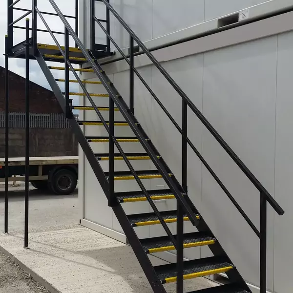 13 Tread Steel Staircase with Landing for Cabins Stack and Site Set Ups for Sale