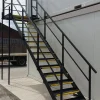 14 Tread Steel Staircase with Landing for Sale