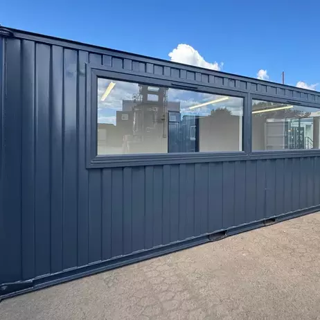21x8ft Custom Cabin Open Plan Office / Canteen with Picture Windows For Sale
