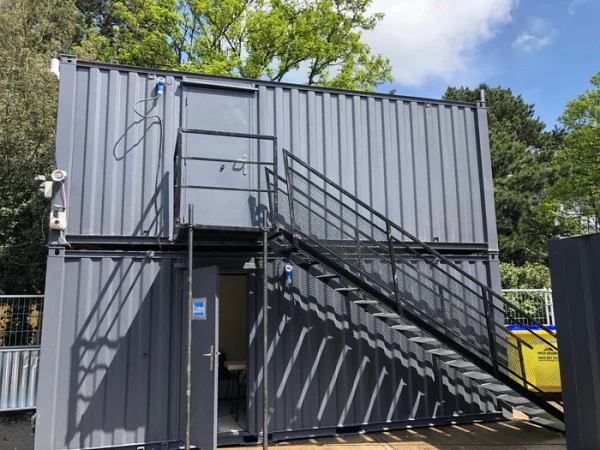 15 Tread Steel Staircase with Landing for Cabins Stack and Site Setups for Sale